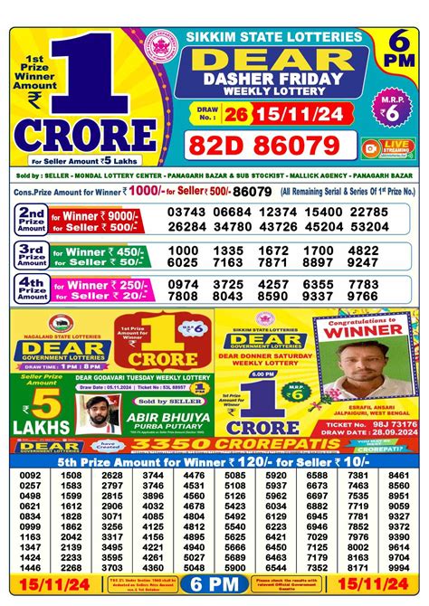 dear lottery 15 tarik|Lottery Sambad 15 Tarik Result 1 PM 6 PM 8 PM 15.